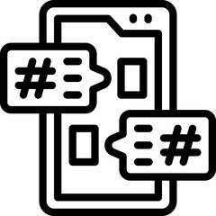 Fototapeta premium hashtag line icon. Clean and minimalist vector icon for websites, mobile apps, presentations, and logos. Fully scalable and customizable for any project.