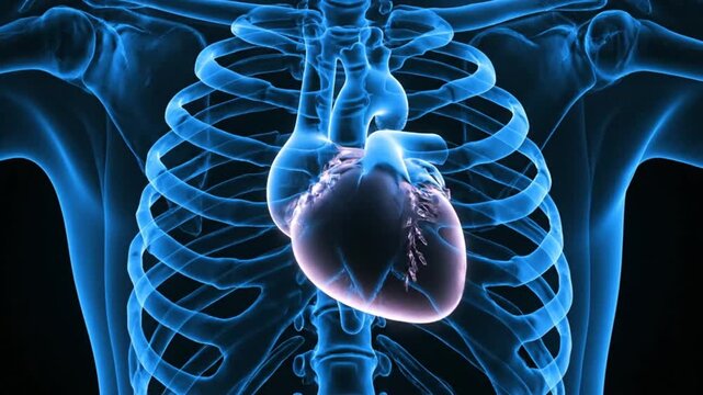 Human Heart Anatomy 3D Rendering.