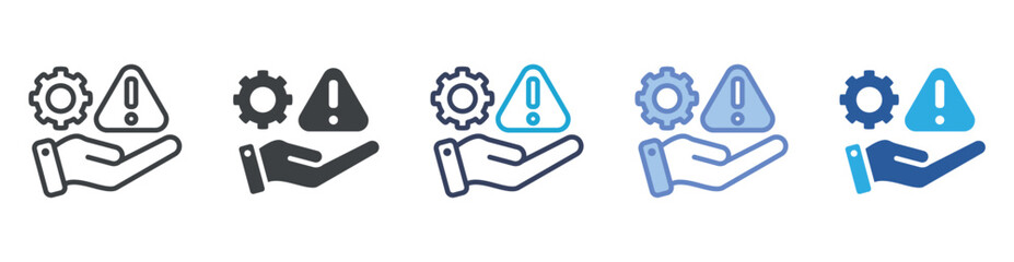 Fototapeta premium Risk Management icon set multiple style collection