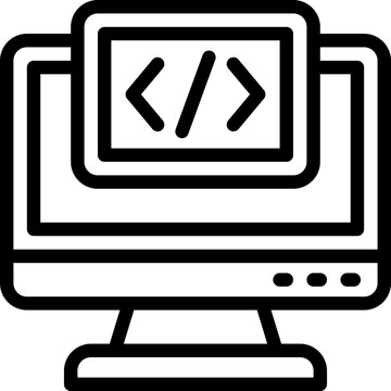 developer line icon. Clean and minimalist vector icon for websites, mobile apps, presentations, and logos. Fully scalable and customizable for any project.