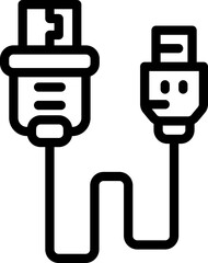 Obraz premium usb cable line icon. Clean and minimalist vector icon for websites, mobile apps, presentations, and logos. Fully scalable and customizable for any project.