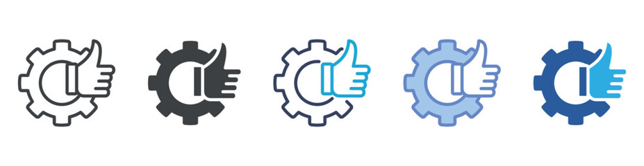 Obraz premium Reliability icon set multiple style collection