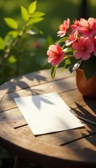 Natural Lifestyle Valentine Card Design with Floral Decor and Cinematic Sunlight