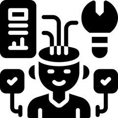 Obraz premium skill glyph icon. Strong and solid vector icon for websites, mobile interfaces, presentations, and visual branding. High quality and easy to edit.