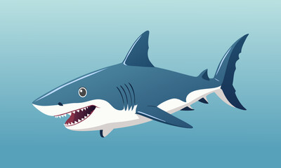 Obraz premium Shark illustration marine ocean animal