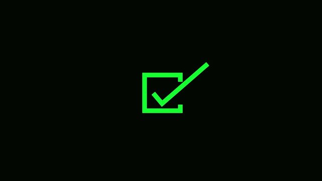 A bright green, angular bracket shape against a solid black background.
