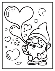 Obraz premium Valentines Gnomes Coloring Book