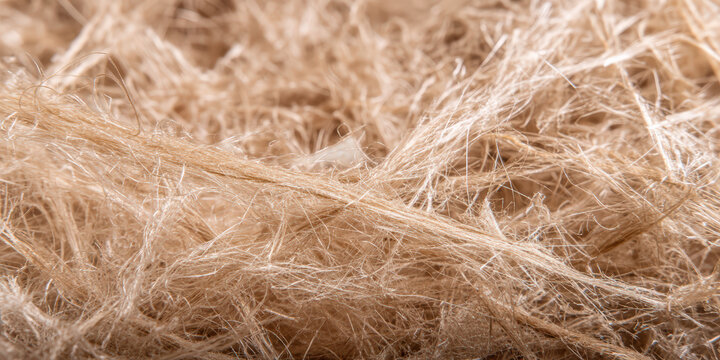 Detailed Macro View of Tangled Brown Natural Fibers on a Transparent Background Cutout Element Digital Design Asset