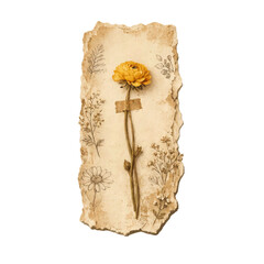 old paper with flower