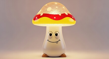 Cute Mushroom Lamp for Childrens Room.