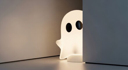 Ghost Lamp Illuminating from Behind a Wall.