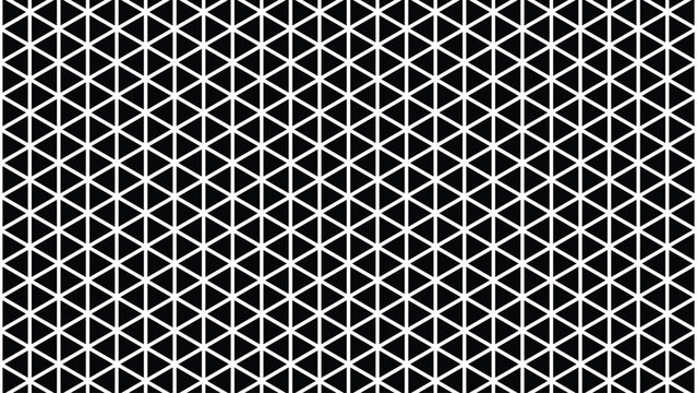 A mesmerizing geometric pattern featuring a tessellation of interlocking equilateral triangles creating an optical illusion of depth and complexity