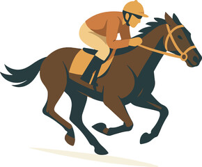 Jockey Riding a Brown Horse in a Race horse racing