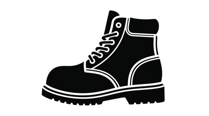 Black boot illustration a striking graphic design silhouette