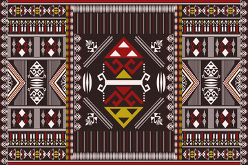Vintage Native Geometric Abstract Ethnic Pattern.