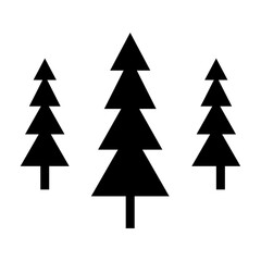 Fototapeta premium Solid icon of three evergreen trees