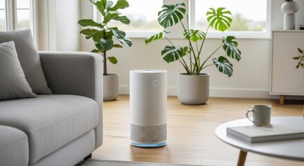 Modern Home Air Purifier in Living Room.