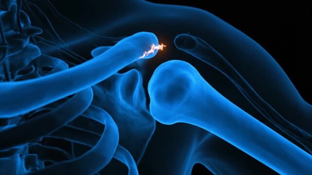 Shoulder Injury Xray Blue Highlight.
