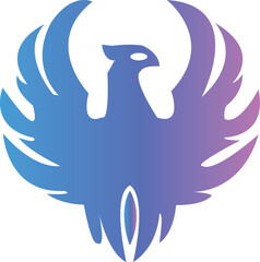 Fototapeta premium Gradient phoenix bird icon vector