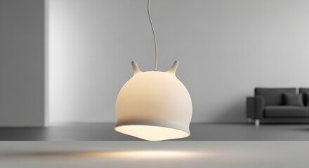 Modern Pendant Light Fixture in Contemporary Interior.