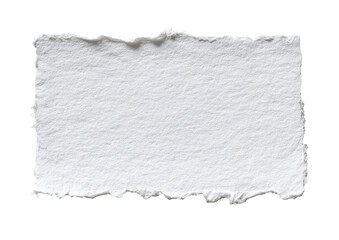 Obraz premium A rectangular piece of white paper with uneven, frayed edges