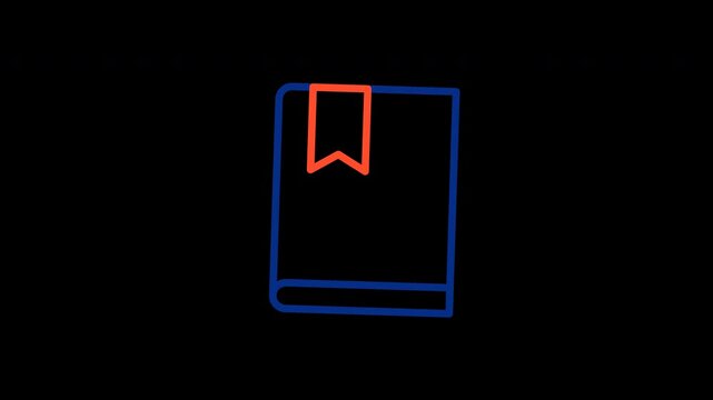 Bookmark Icon Animation Loop with Alpha Channel in 4K