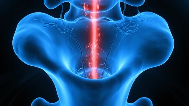 Spine Anatomy with Red Highlight.