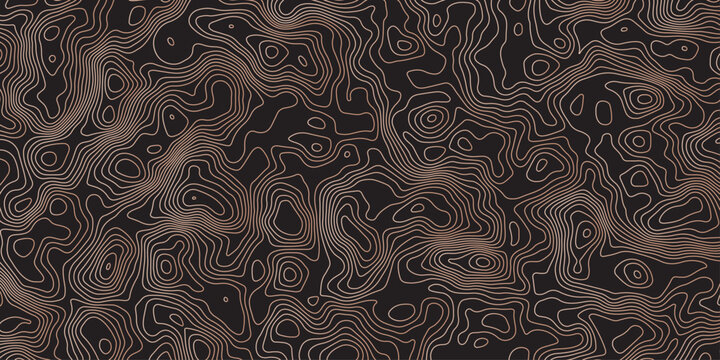Abstract topographic waves in earthy brown tones, flowing contour lines like liquid wood grain, organic patterns, modern minimalist texture, calm yet hypnotic design.