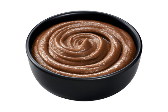 Refried beans with queso fresco swirl, isolated on transparent background