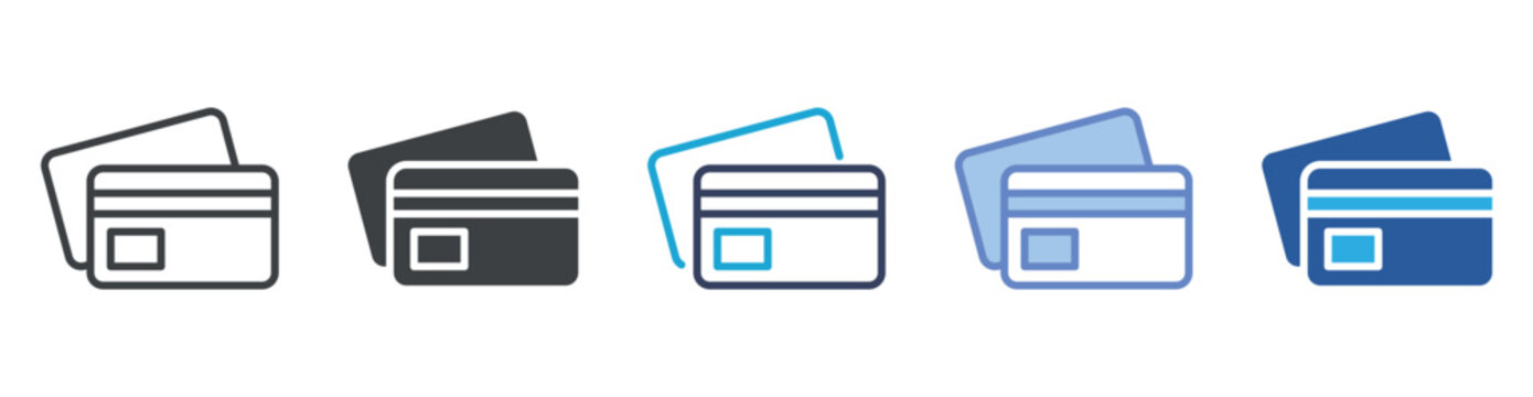 Credit Card icon set multiple style collection
