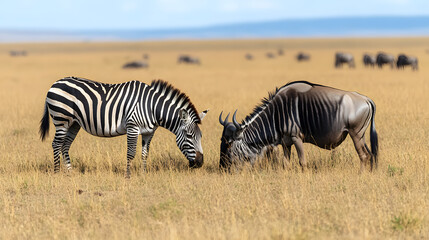 Fototapeta premium zebra in the savannah