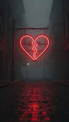 red heart in the dark