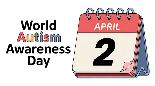 A colorful illustration recognizing world autism awareness day on april 2