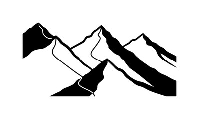 Minimalist Mountain Silhouette Vector Artwork