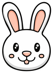 Obraz premium Cartoon rabbit face illustration