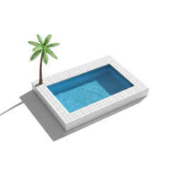 swimming pool with palm trees