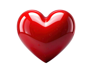 3d glossy red heart isolated on transparent background. Happy Valentine's day