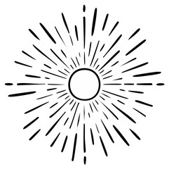 Obraz premium Sunburst design with a circle center, graphic element for various design needs