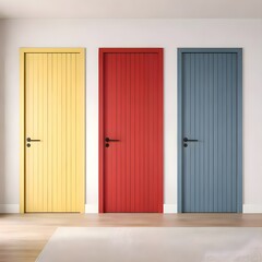 empty room with red door