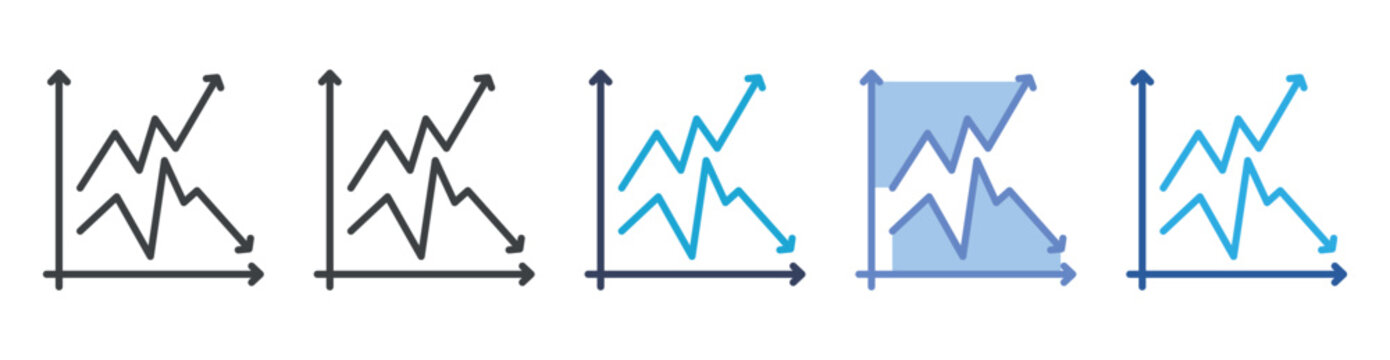 Volatility icon set multiple style collection
