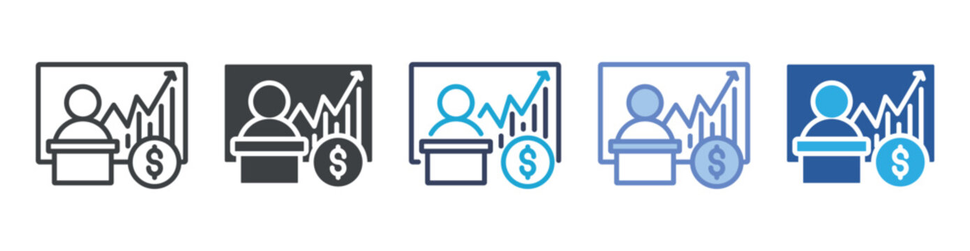 Presentation icon set multiple style collection