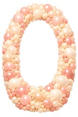 pearl necklace on white background
