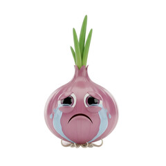 onion cartoon isolated on white