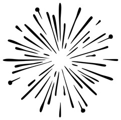 Fototapeta premium Black and white abstract illustration of bursting explosion