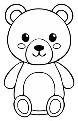 Obraz premium Cute Teddy Bear Line Drawing Simple Illustration for Coloring