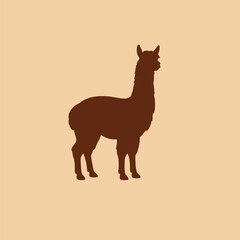 Fototapeta premium Alpaca logo vector icon silhouette illustration.