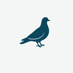 Fototapeta premium Pigeon logo vector icon silhouette illustration.