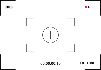 Camera Viewfinder Recording Screen Interface with REC Indicator and Focus Target