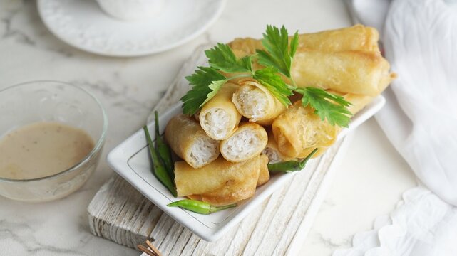 Close up Risol or Risoles, Indonesian snack