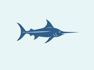 Fototapeta premium Swordfish logo vector icon silhouette illustration.